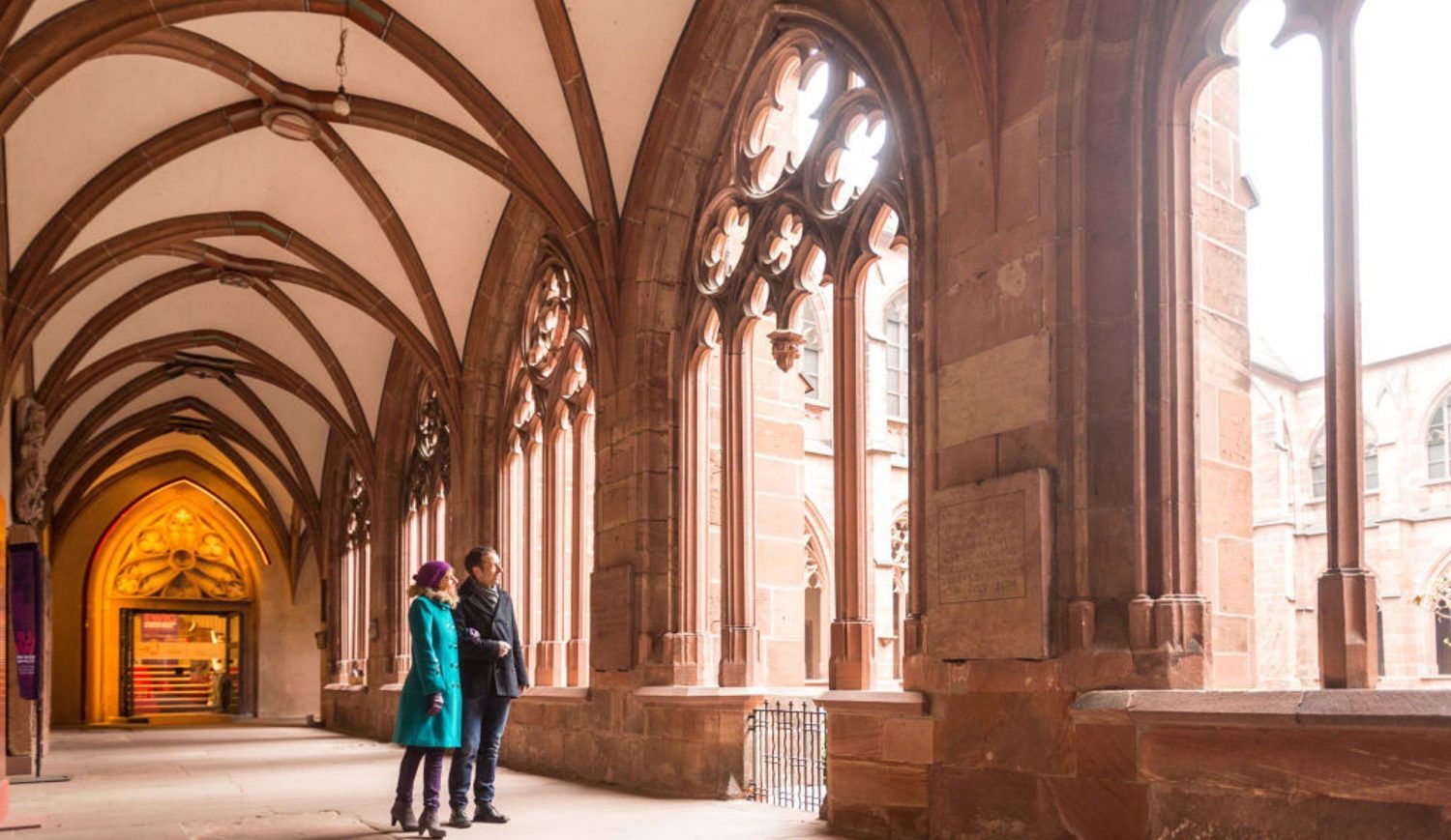 Walk through the cloister near the Mainz Cathedral