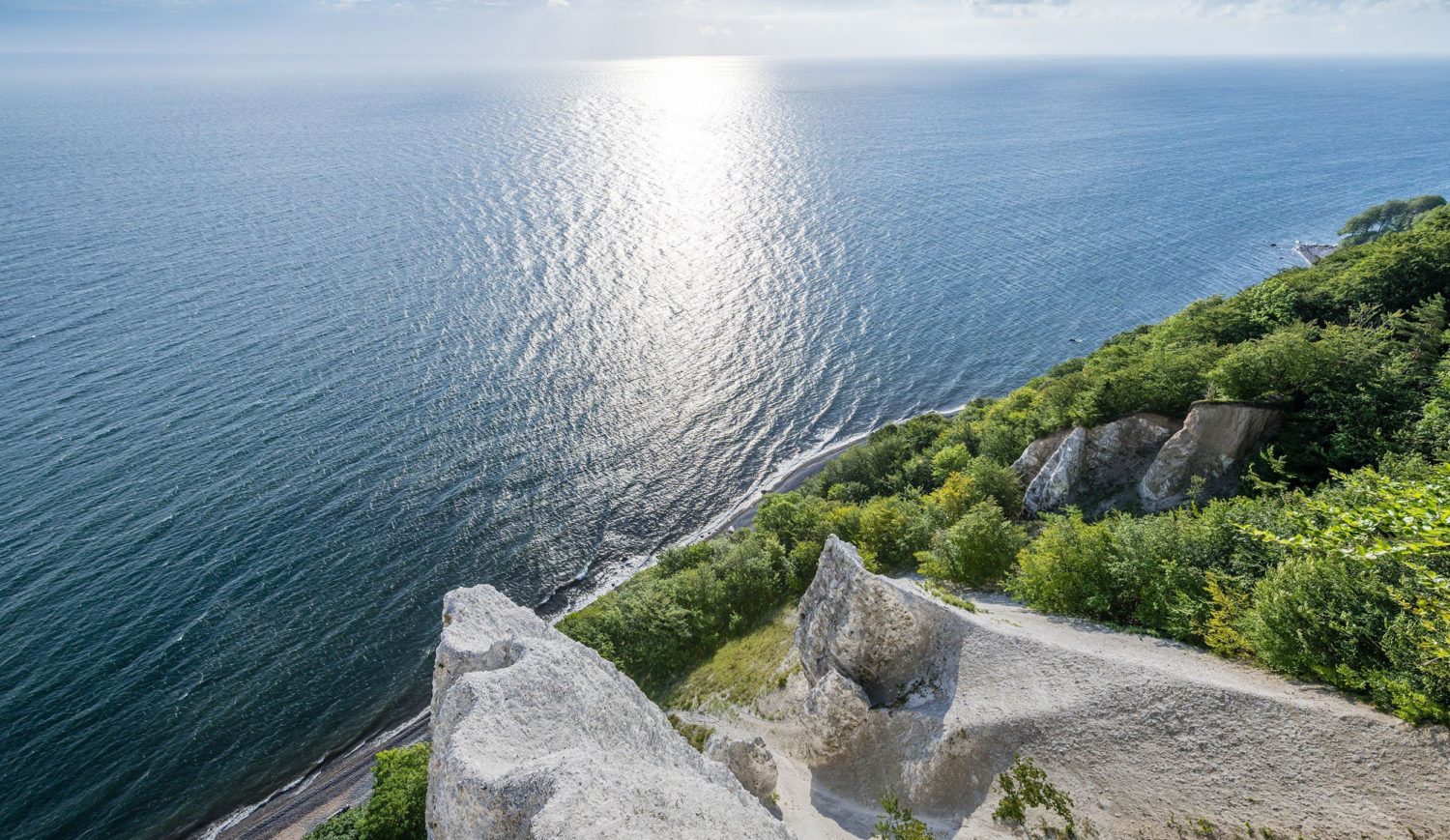 Jasmund National Park also includes a wide strip of sea in front of the chalk coast