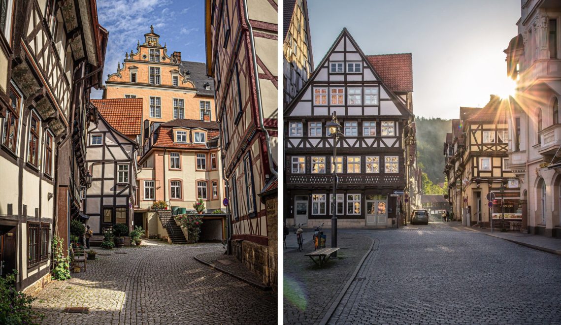 Picturesque half-timbered buildings as far as the eye can see can be found in Sydekumstraße © Hann. Münden Marketing GmbH, Photo: Max Wiesenbach