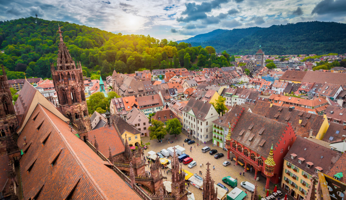 Freiburgs Altstadt von oben