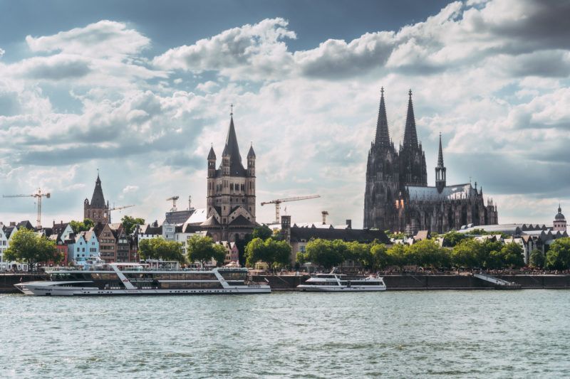 View over the Rhine to Cologne Cathedral