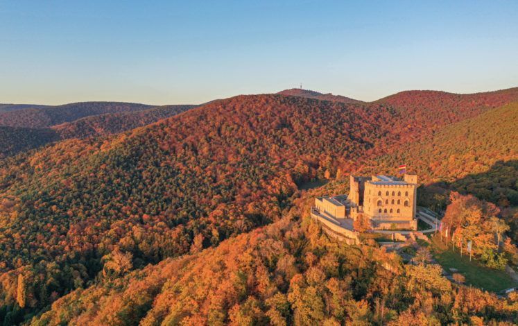 Hambach Castle is located in the middle of nature above Hambach, which belongs to Neustadt an der Weinstraße