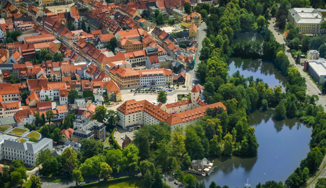 Schloss Freudenstein liegt am Rande der Freiberger Altstadt