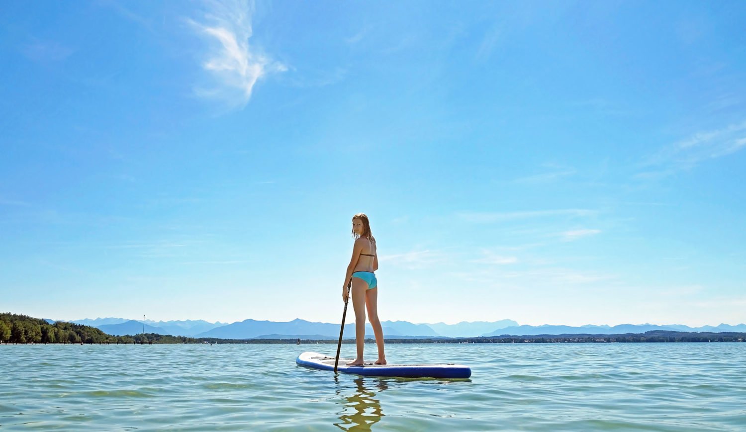 On clear days you can look during a SUP tour up to Zugspitze