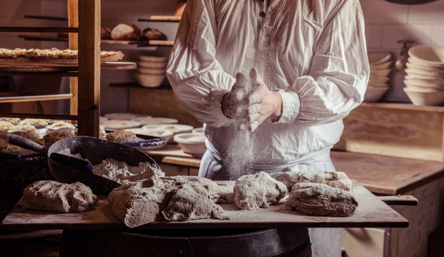 The local bakery also relies on traditional craftsmanship