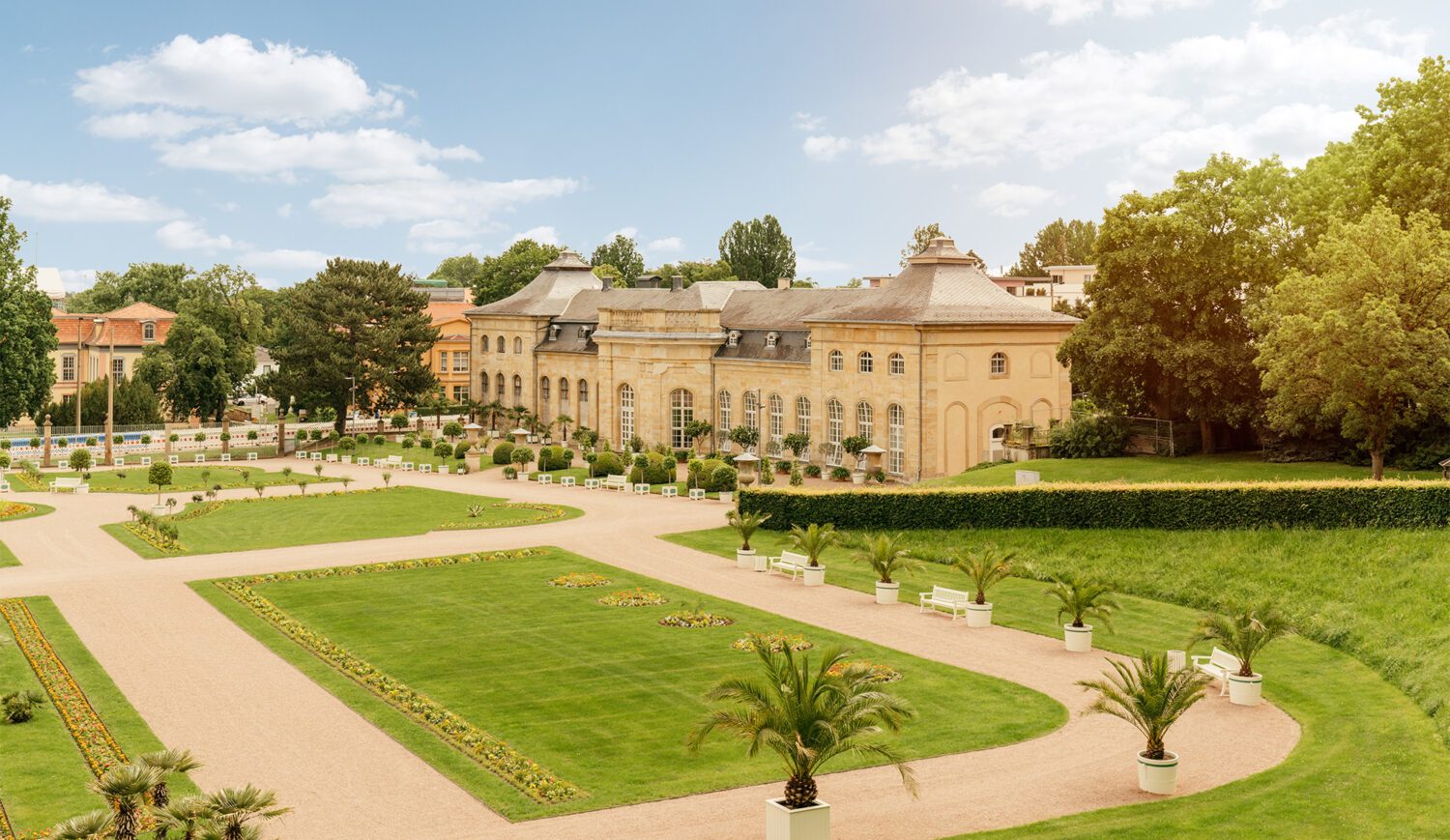 Palm trees, fig trees and the scent of fresh lemons - exotic plants grow in the botanical garden of Friedenstein Castle © MGlahn