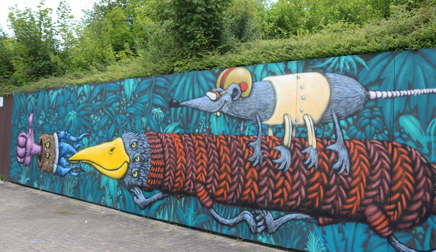 Stolze 27 Meter breit ist die Welcome Wall der ReArtSchule, seit 2017 ein ArtSpot in Einbeck. Künstler auch hier wieder Philipp Jordan aus Utrecht