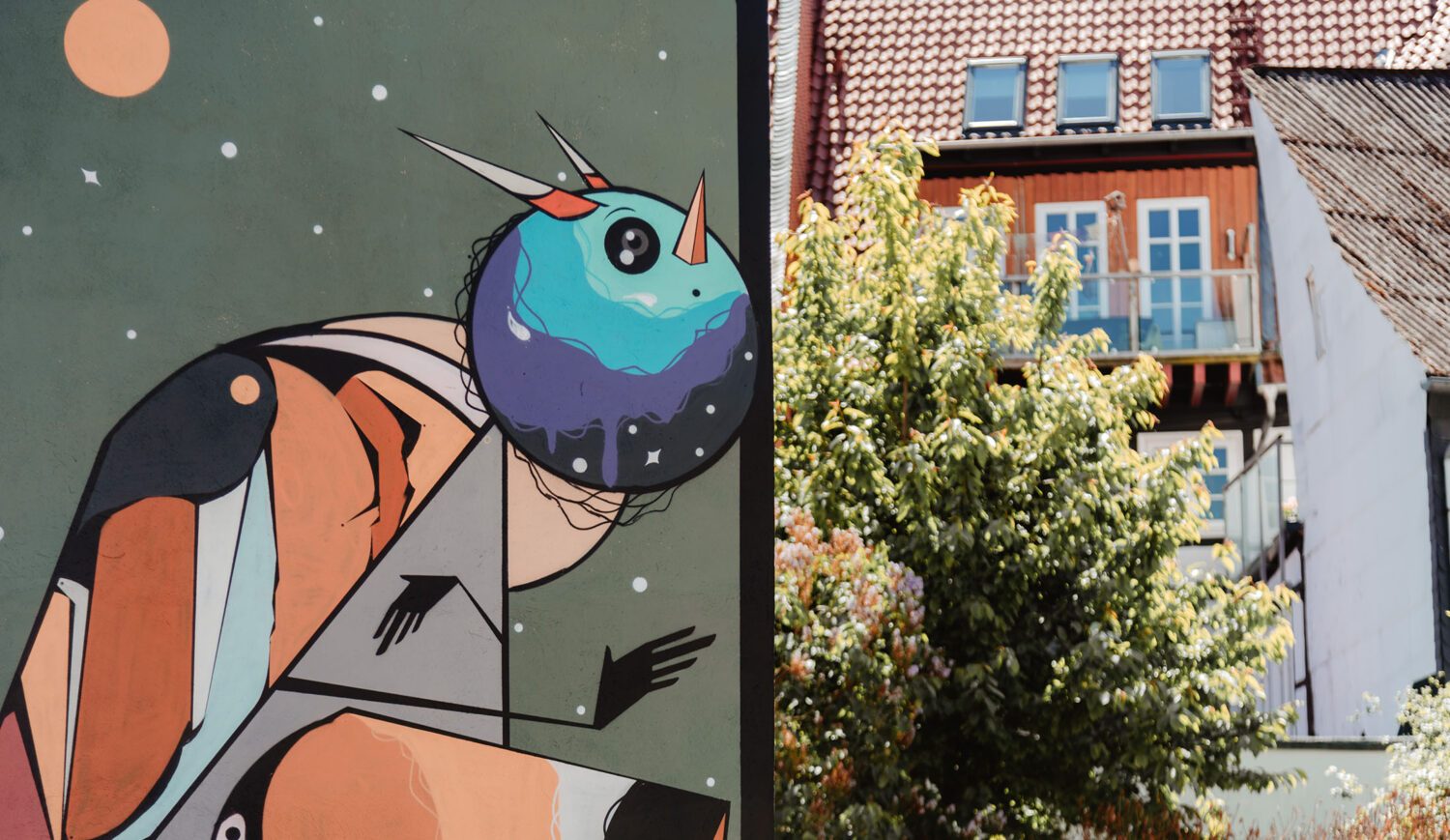 Die Vögel-Murals in einem Hinterhof Einbecks stammen alle vom Leipziger Künstler Bet